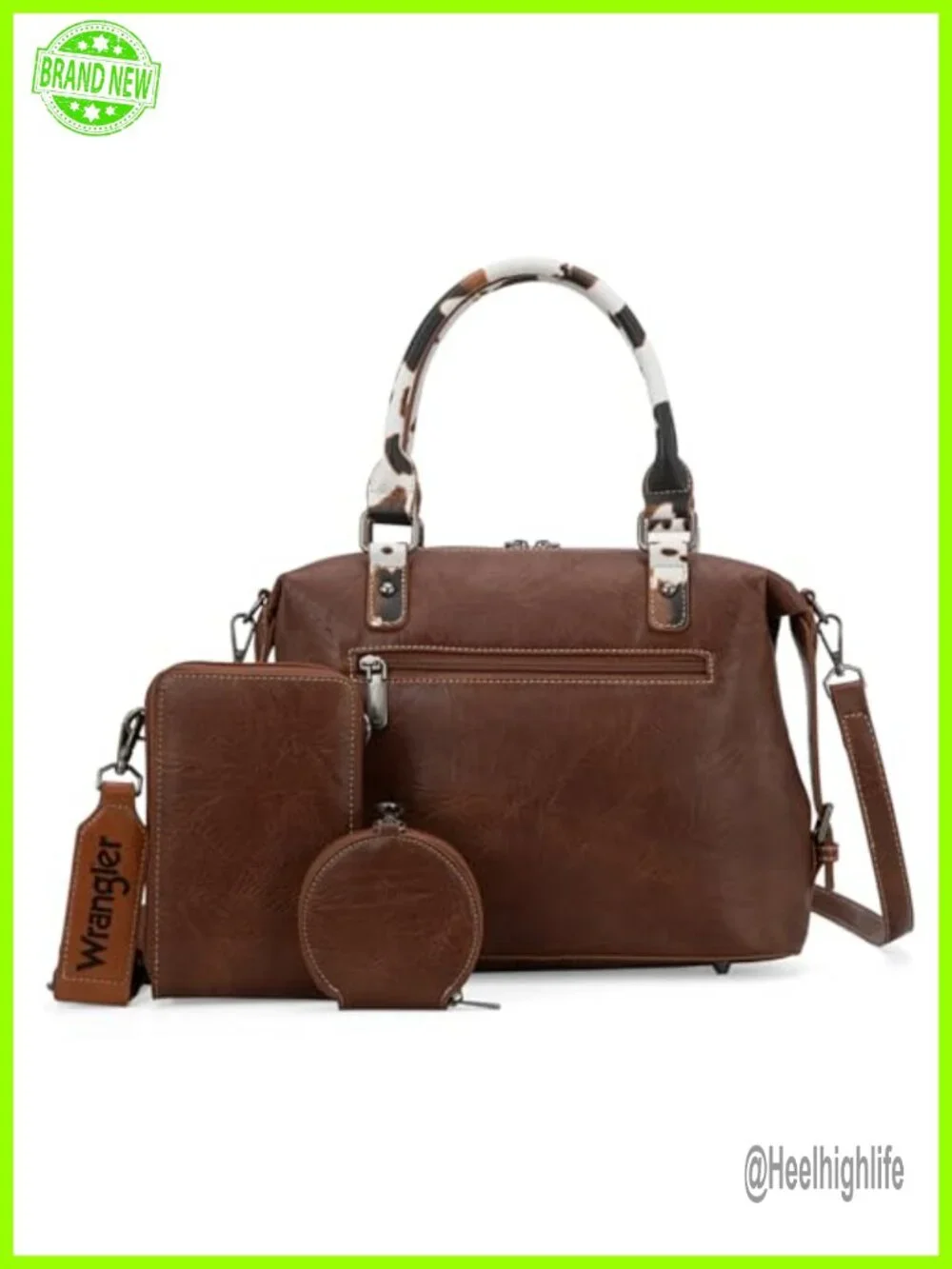 Faux Leather Doctor Bag Set with Crossbody & Coin Purse